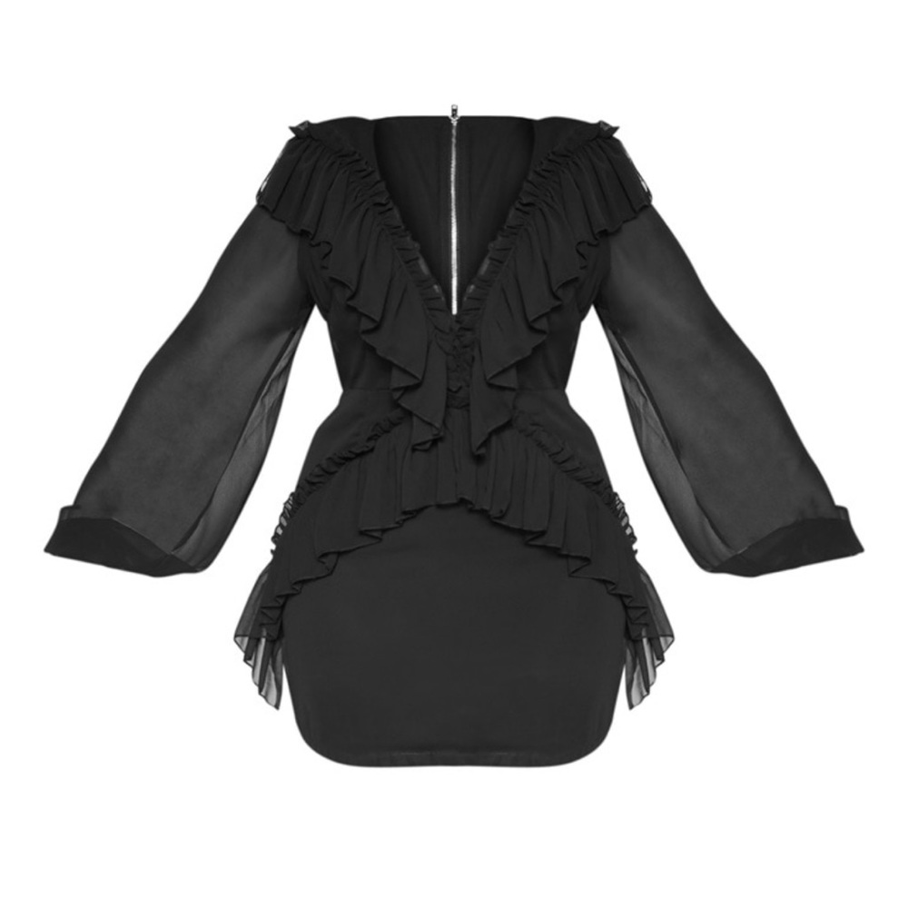 Black chiffon dress